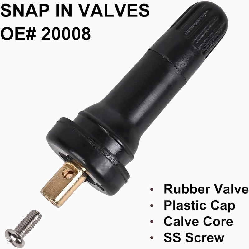 AMICAREP TPMS Snap-in Valve Stems Rubber Tire Valve Stems (5PCS) Fit for Buick Cadillac Chevrolet Dodge Ford Jeep Etc. Replacement OE# 20008 20018 - Image 2